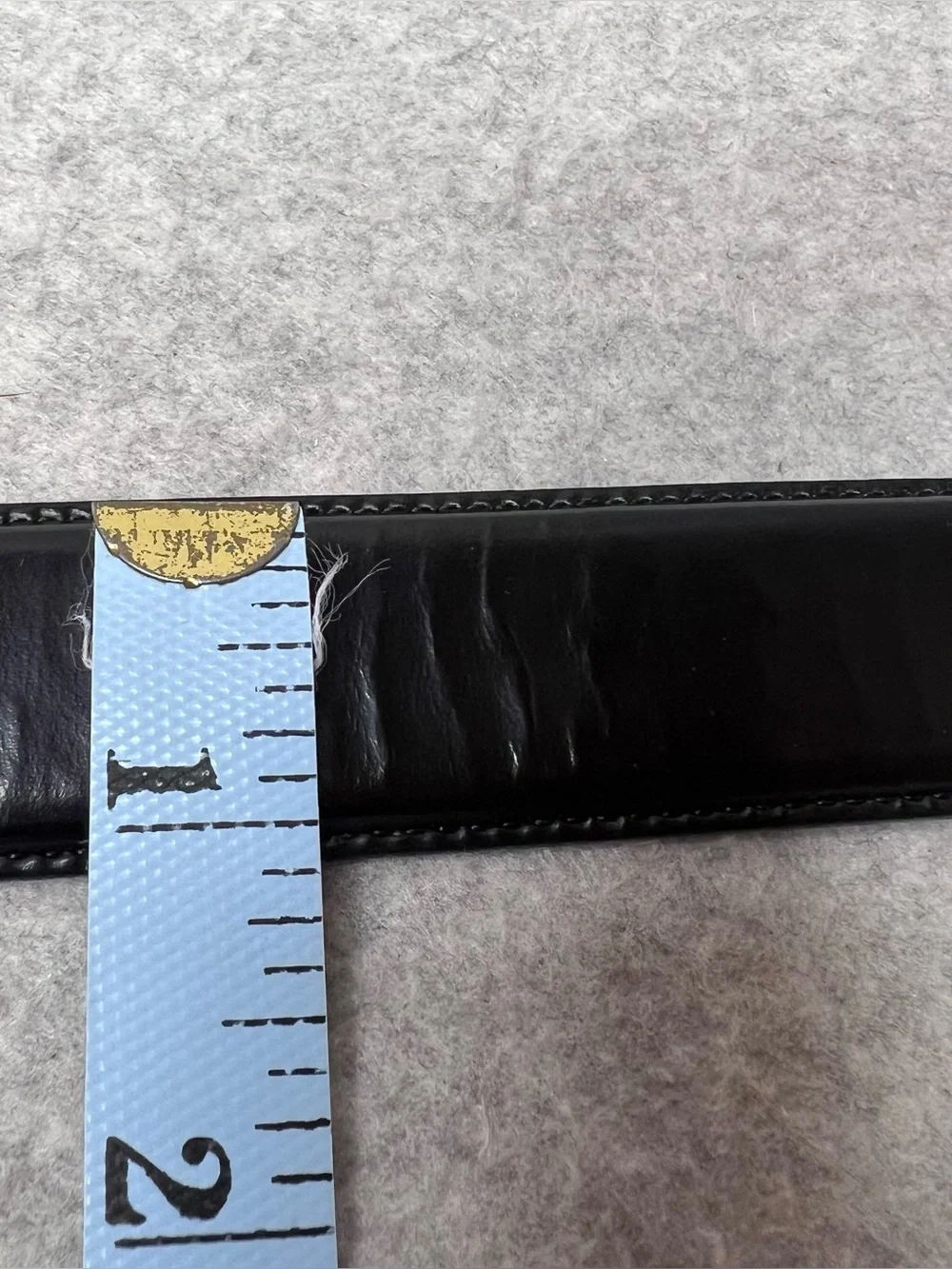 Coach Leather Belt Size 38 Polished Cowhide Brass Buckle Black 3931